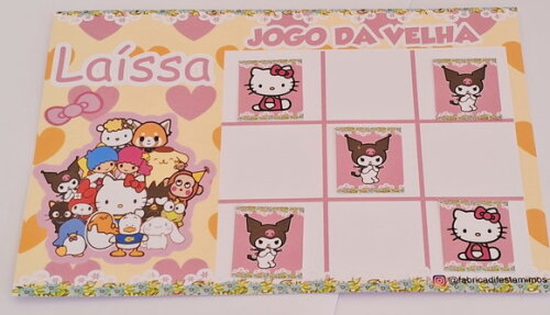 Jogo da Velha Lembrancinha Aniversário Hello Kitty e Amigos