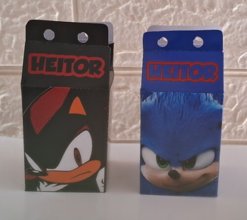 Kit 10 Caixinhas Milk Sonic Shadow Lembrancinhas Aniversário
