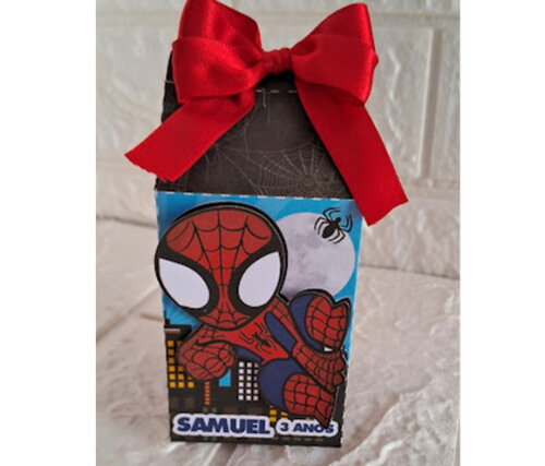 Kit 10 Lembrancinhas Homem - Aranha 3d Caixa Milk