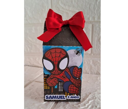 Kit 25 Lembrancinhas Homem - Aranha 3d Caixa Milk Festa