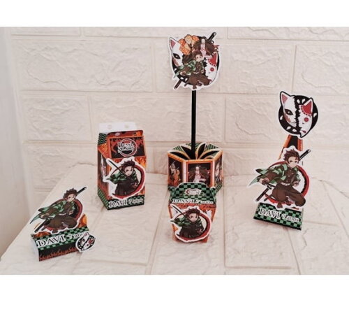 Kit 30 Itens Lembrancinhas Personalizada Demon Slayer Festa