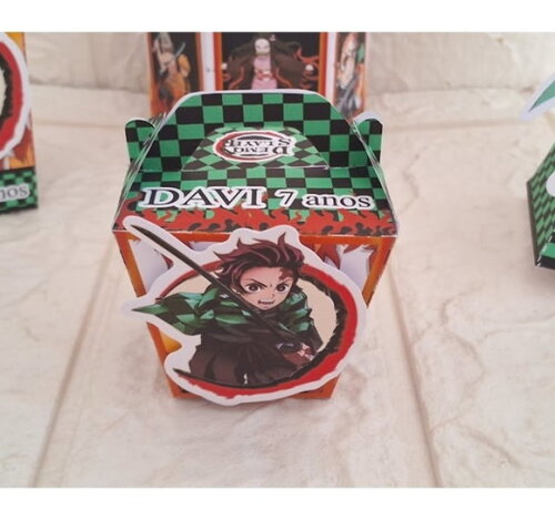Kit 30 Itens Lembrancinhas Personalizada Demon Slayer Festa