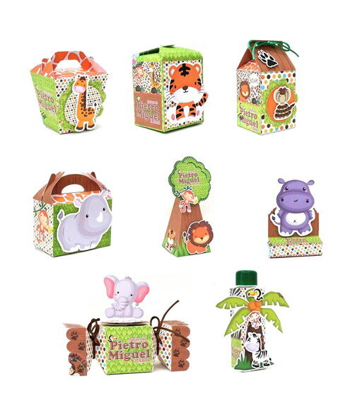 Kit 30 Peças Lembrancinhas Personalizadas Safari Selva