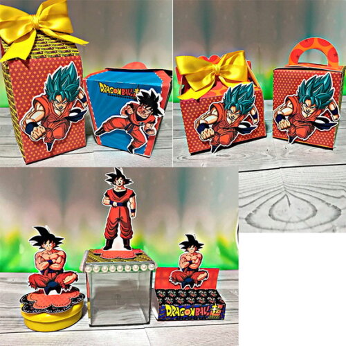 Kit 50 Caixas Personalizadas Dragon Ball Z Aniversário Festa