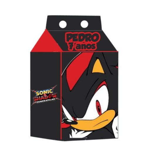Kit 50 Caixinhas Milk Sonic Shadow Lembrancinhas Aniversário