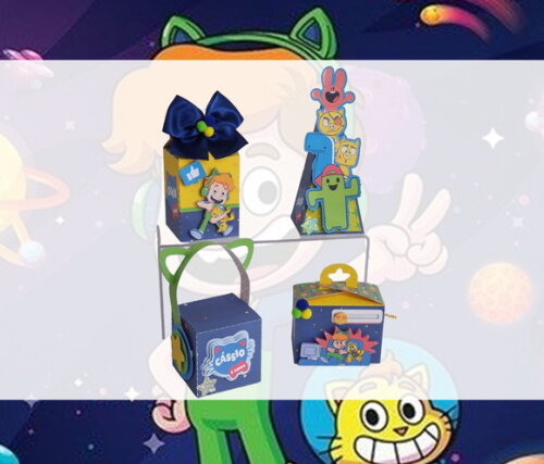 Kit 60 Itens Lembrancinha Aniversário Gato Galáctico Festa