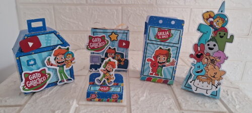 Kit 60 Itens Lembrancinha Personalizada Gato Galáctico Festa