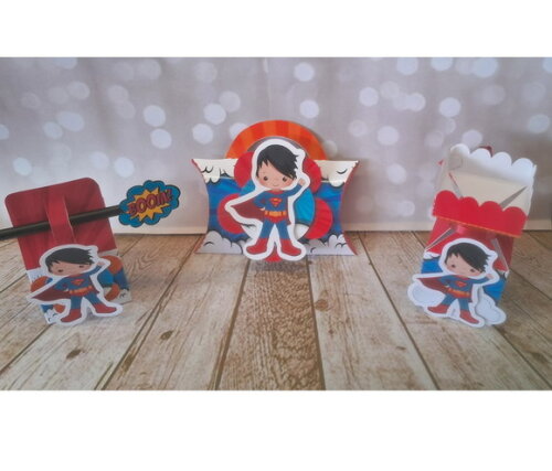 Kit 60 Itens Lembrancinhas Personalizadas Super Homem Cute..