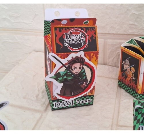 Kit 75 Itens Lembrancinhas Personalizada Demon Slayer Festa