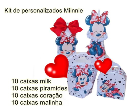 Kit de Personalizados Minnie Lembrancinha Kit Festa Minnie