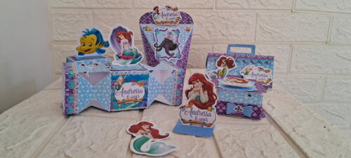 Kit Festa 30 Lembrancinhas a Pequena Sereia Ariel