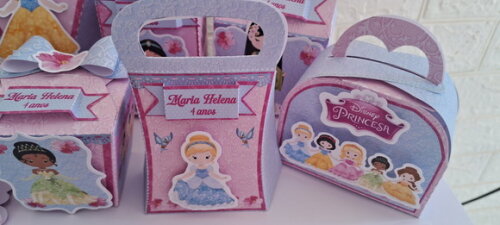 Kit Festa 60 Lembrancinhas Princesas Disney Caixas Montadas