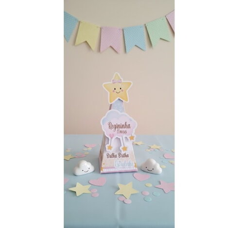 Kit Festa Brilha Brilha Estrelinha Lembrancinha Topo de Bolo