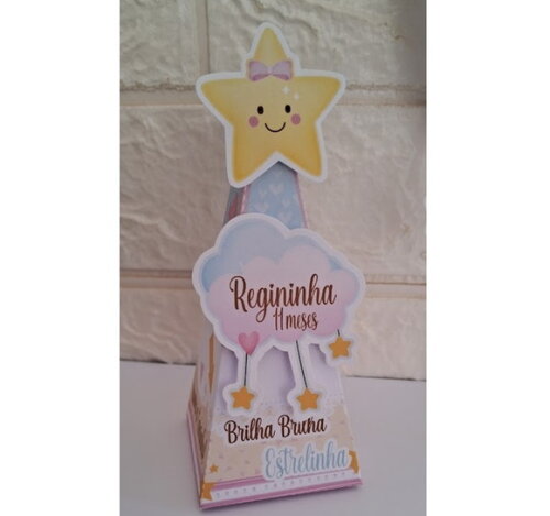 Kit Festa Brilha Brilha Estrelinha Lembrancinha Topo de Bolo
