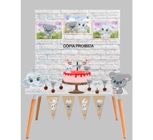 Kit Festa Decoração Coala Elefantinho Bichinhos
