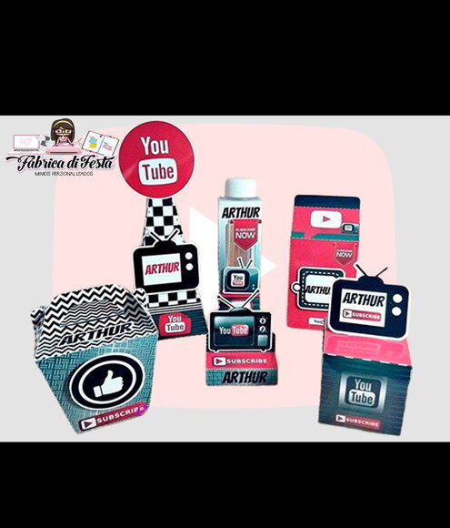 Kit Festa Lembrancinhas Aniversário Youtube Personalizados