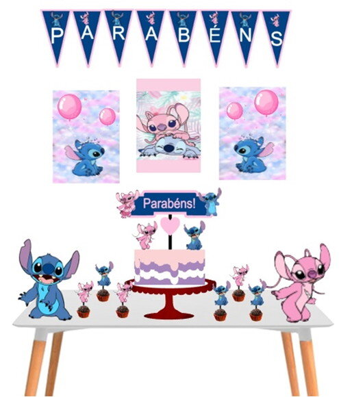 Kit Festa Stitch Angel Lilo Stitch Kit Só Um Bolinho Stitch