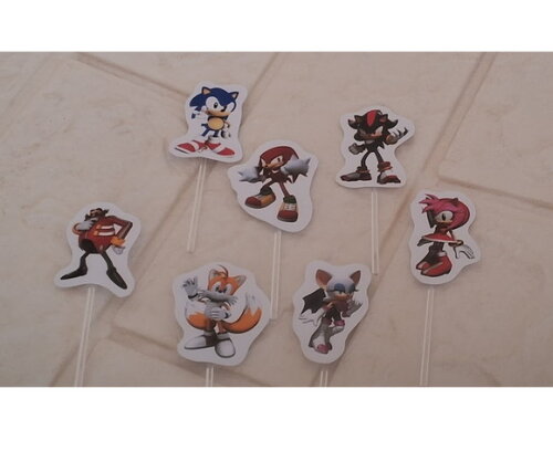 Kit Festa Sonic Shadow Decoração Aniversário Topo de Bolo