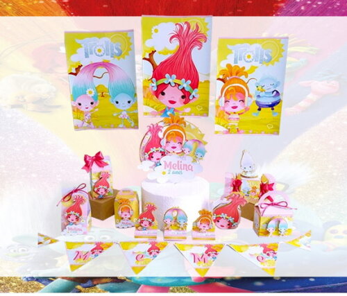 Kit Festa Trolls Decoração de Aniversário Lembrancinhas
