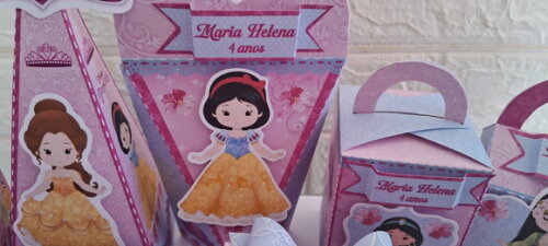 Kit Festa: 30 Lembrancinhas as Princesas Disney Caixinhas