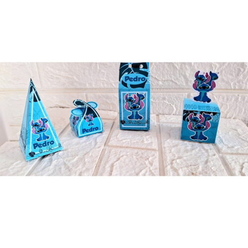 Kit Lembrancinha de Aniversário Stitch 40 Caixas Festa