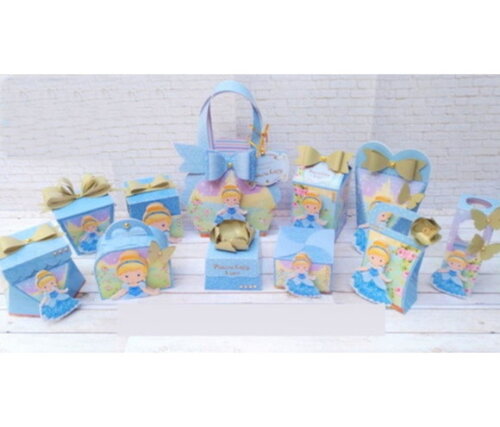 Kit Lembrancinha Personalizada Cinderela 50 Peças