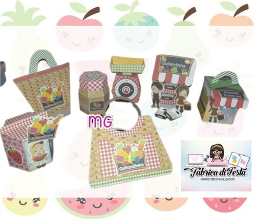 Kit Lembrancinhas Quitandinha Frutinhas Feirinha Festa