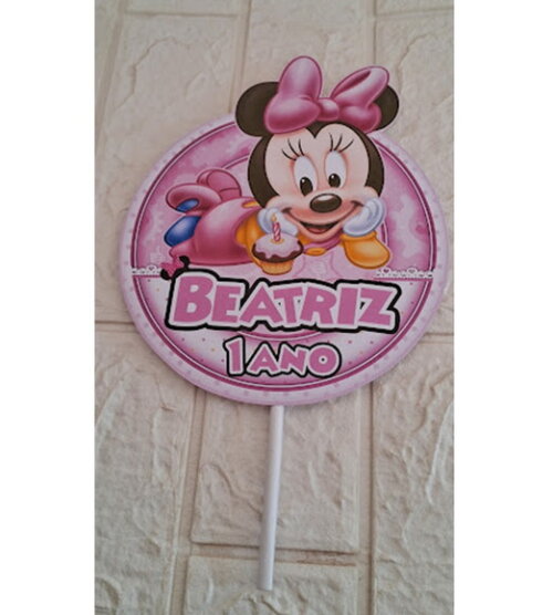 Kit Só Um Bolinho Minnie Baby Rosa Lembrancinha Personaliza
