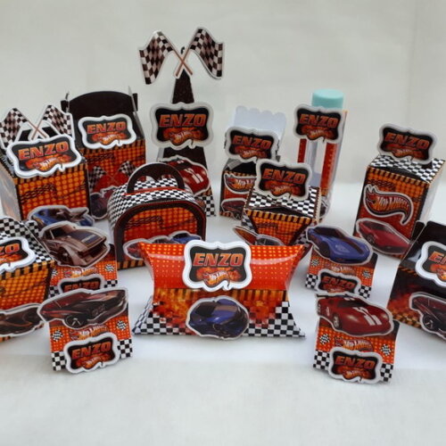 Kit: 45 Lembrancinhas Personalizadas Hotwheels