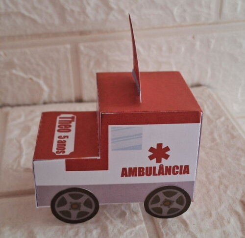 Lembrancinha Ambulância Caixa Viatura Van Festa Aniversário