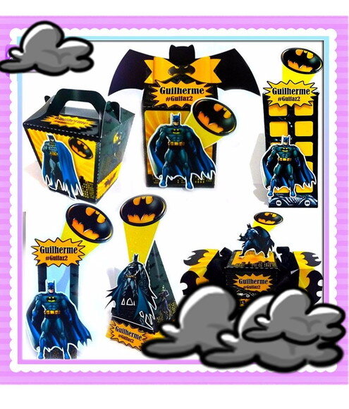 Lembrancinha de Aniversário Batman Kit Festa Caixinhas Heroi