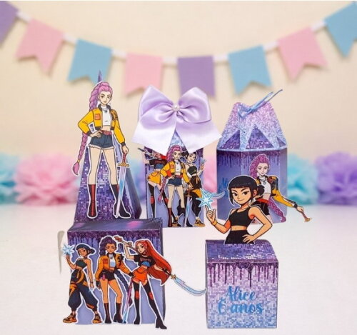 Lembrancinha Guerreiras do K-pop Aniversário Festa 25 Caixas