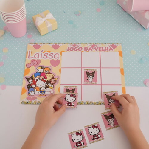 Lembrancinha Jogo da Velha Hello Kitty Aniversário 10 un