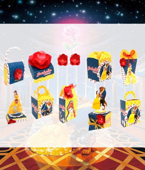 Lembrancinha Personalizada a Bela e a Fera Kit Aniversario