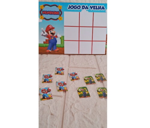 Lembrancinha Super Mario Jogo da Velha Aniversário 15 un