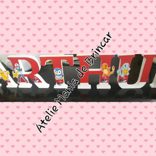 Letra em MDF personalizada Pokemon