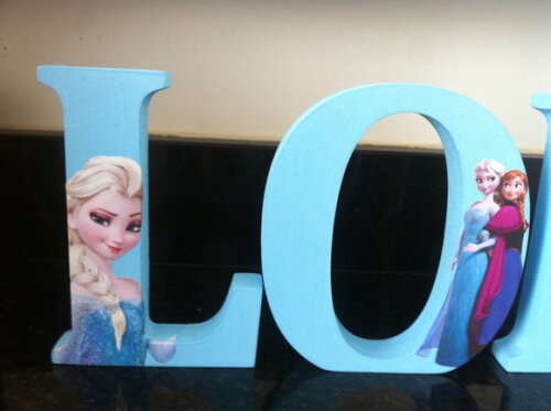 Letra MDF decorada Frozen