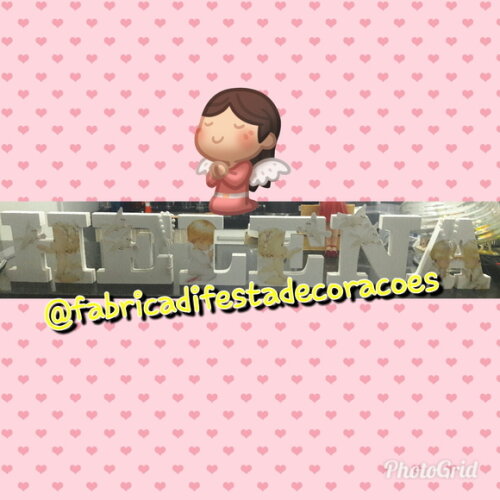 Letras em mdf personalizadas tema Batizado Anjinhos