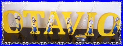 Letras em mdf personalizadas tema Minions / Meu Malvado Favo