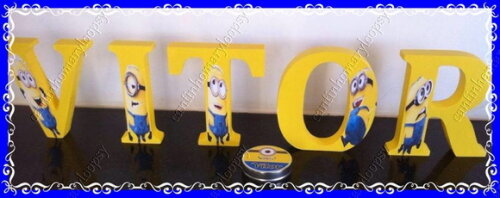 Letras em mdf personalizadas tema Minions / Meu Malvado Favo