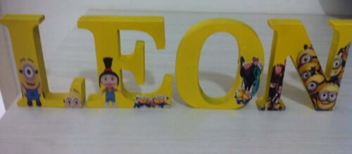 Letras em mdf personalizadas tema Minions / Meu Malvado Favo