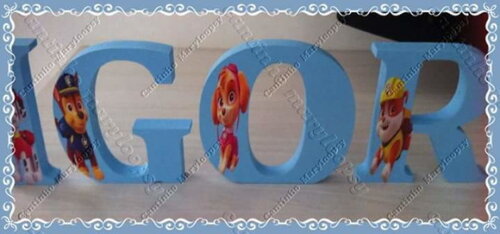 Letras em mdf personalizadas tema Patrulha Canina