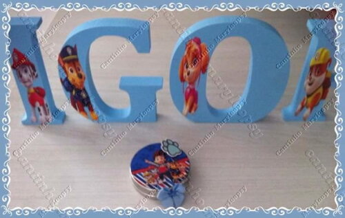 Letras em mdf personalizadas tema Patrulha Canina