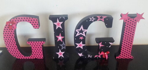 Letras em mdf personalizadas tema Pink e Preto / Paris