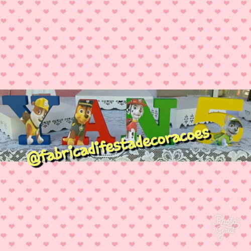 Letras em mdf personalizadas tema Patrulha Canina