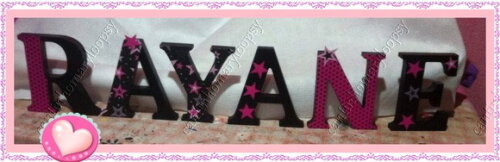 Letras em mdf personalizadas tema Pink e Preto / Paris