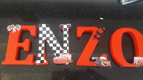 Letras em MDF tema filme Carros
