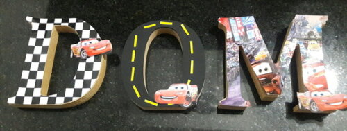 Letras em MDF tema filme Carros