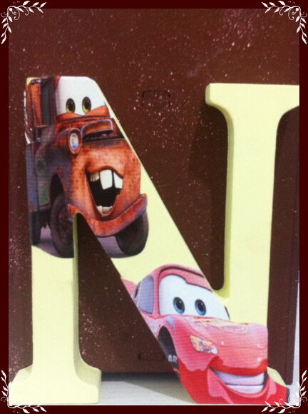 Letras em MDF tema filme Carros