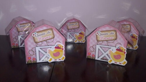 Personalizados Caixa Celeiro Fazendinha Rosa
